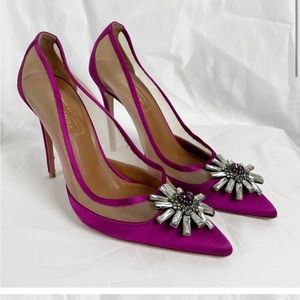 Aquazzura x Naty Abascal Kimiyah Satin Heels
